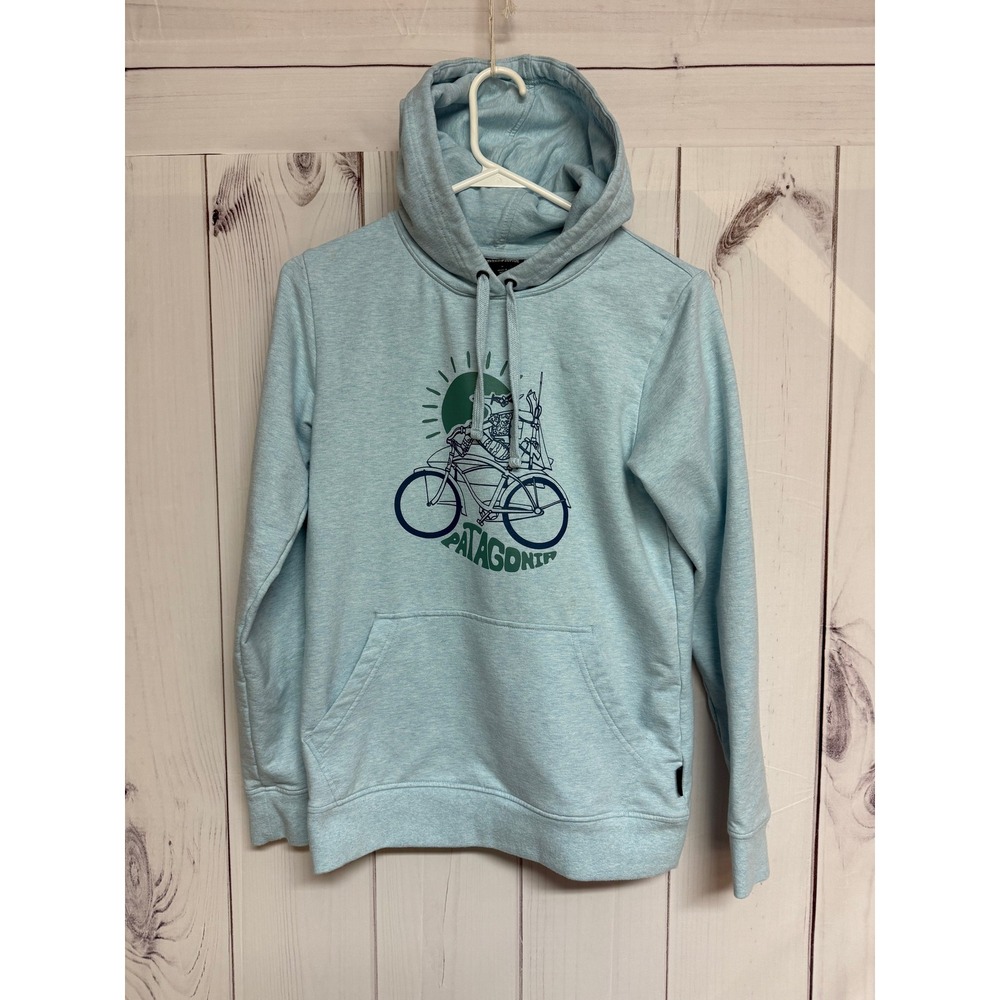 Patagonia Women's‎ Fisherfox Ahnya Hoody Small Atoll Blue EUC